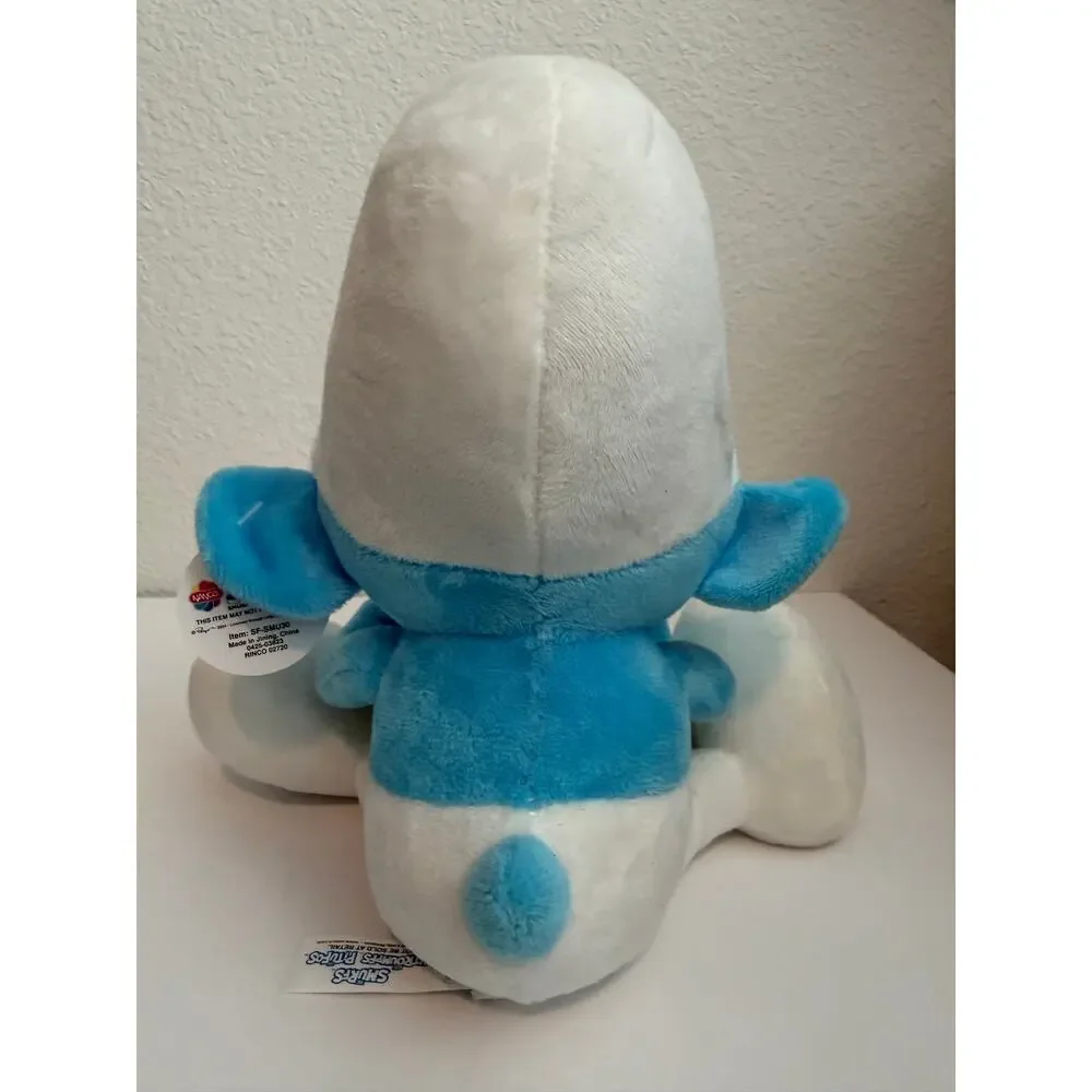 Nanco The Smurfs Plush Blue Smurf Holding Present Christmas w/ Tags